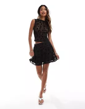ASOS DESIGN – черная мини-юбка с цветочным принтом, часть комплекта