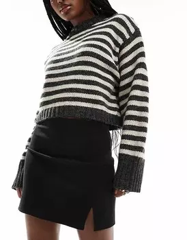 ASOS DESIGN – Черная мини-юбка с разрезом