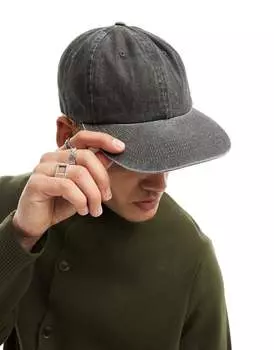 ASOS DESIGN – черная приталенная бейсболка с эффектом размытости