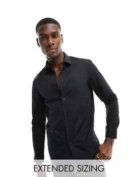 ASOS DESIGN – черная рубашка стандартного кроя