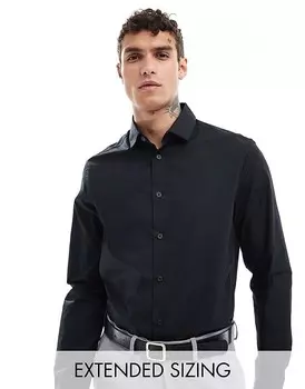 ASOS DESIGN – черная рубашка стандартного кроя