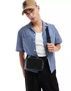 ASOS DESIGN – черная сумка через плечо из искусственной кожи с контрастной строчкой
