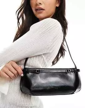 ASOS DESIGN – Черная сумка через плечо с пряжкой