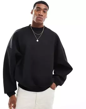 ASOS DESIGN – черная толстовка экстремального размера oversize из дайверского материала