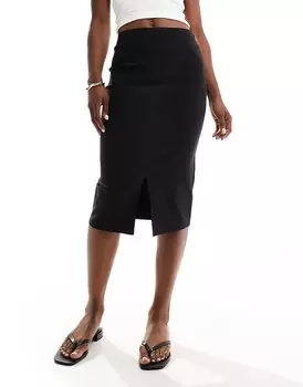 ASOS DESIGN – Черная юбка-карандаш миди в бенгальском стиле