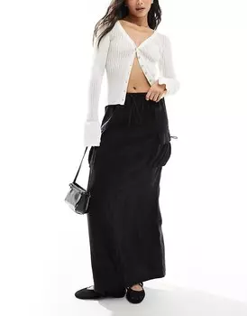 ASOS DESIGN – Черная юбка макси в стиле милитари