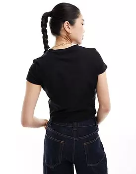 ASOS DESIGN – Черная укороченная футболка с графическим принтом «Колорадо»