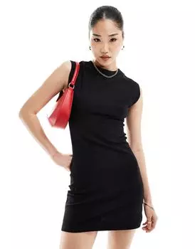 ASOS DESIGN – Черное мини-платье без рукавов с круглым вырезом