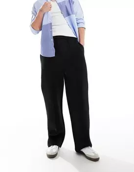 ASOS DESIGN – черные джоггеры прямого кроя с аквалангом