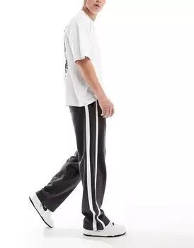 ASOS DESIGN — Черные джоггеры с полосатой тесьмой