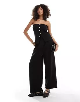 ASOS DESIGN – черные джоггеры широкого кроя, часть комплекта