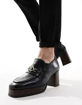 ASOS DESIGN – черные кожаные лоферы на натуральной подошве