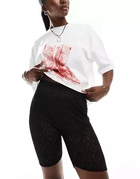 ASOS DESIGN – Черные кружевные леггинсы