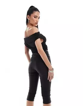 ASOS DESIGN – Черные матовые леггинсы-капри с блестками