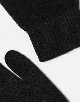 ASOS DESIGN – черные перчатки из полиэстера с сенсорным экраном