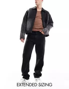 ASOS DESIGN — черные потертые джинсы Dad