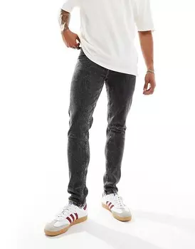 ASOS DESIGN – черные потертые джинсы скинни