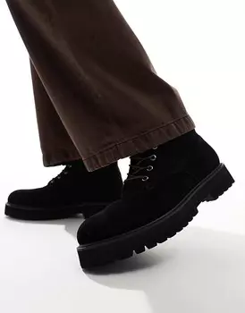 ASOS DESIGN – черные рабочие туфли на шнуровке