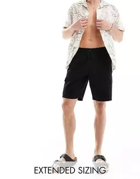 ASOS DESIGN – Черные шорты карго стандартной длины