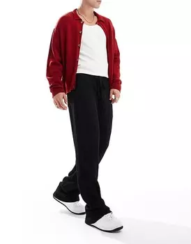 ASOS DESIGN – черные трикотажные супермешковатые брюки