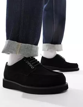 ASOS DESIGN – Черные туфли на шнуровке на толстой подошве