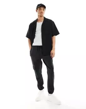 ASOS DESIGN – черные узкие джоггеры-карго из дайверского материала