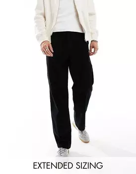 ASOS DESIGN – черные вельветовые брюки оверсайз