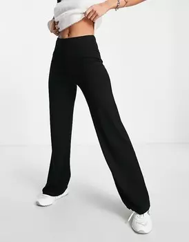 ASOS DESIGN – Черные вишневые длинные брюки с широкими штанинами