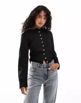 ASOS DESIGN – Черный кардиган плотной вязки