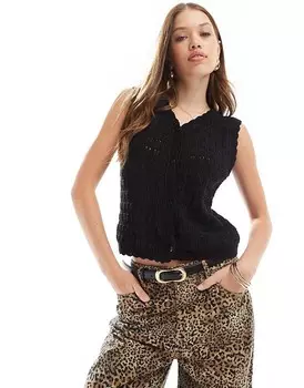 ASOS DESIGN – Черный кардиган с отделкой ракушками