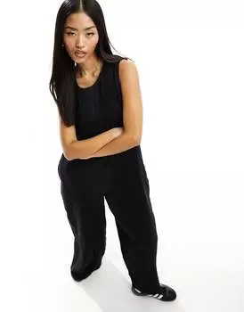 ASOS DESIGN – черный комбинезон-кюлот с круглым вырезом