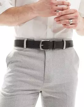 ASOS DESIGN - Черный кожаный ремень