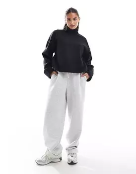 ASOS DESIGN – Черный меланжевый свитер из очень мягкого трикотажа с подвернутой водолазкой и декоративными манжетами
