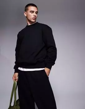 ASOS DESIGN – черный плотный свитшот оверсайз