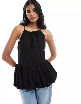 ASOS DESIGN – Черный топ-вешалка с поясом