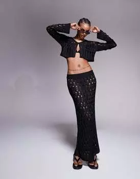 ASOS DESIGN — Черный вязаный кардиган с одинаковой строчкой