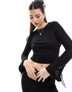 ASOS DESIGN - Черный вязаный топ с открытой спиной и открытой спиной, входит в комплект