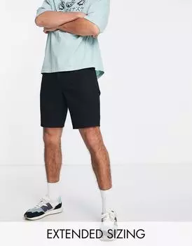 ASOS DESIGN Classic – черные джинсовые шорты из жесткого денима стандартной длины