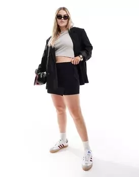 ASOS DESIGN Curve — черная бенгальская асимметричная юбка и брюки с запахом