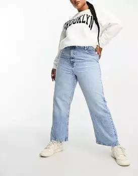 ASOS DESIGN Curve – голубые укороченные джинсы прямого кроя