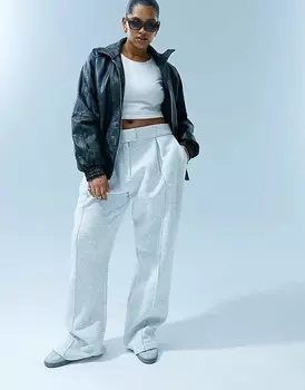ASOS DESIGN Curve – Элегантные спортивные брюки серого меланжа
