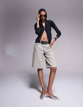 ASOS DESIGN – длинные джинсовые шорты оверсайз голубого цвета