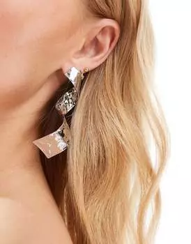 ASOS DESIGN – длинные серебряные серьги с запахом