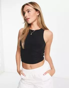 ASOS DESIGN – двухслойная черная майка-боксер