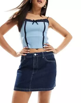ASOS DESIGN – джинсовая мини-юбка с высокой талией цвета индиго