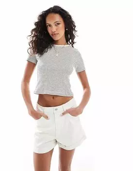ASOS DESIGN джинсовые шорты mom shorts в белом цвете
