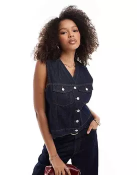 ASOS DESIGN – джинсовый ковбойский топ свободного кроя цвета индиго