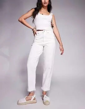 ASOS DESIGN джинсы mom с высокой посадкой свободного кроя белого цвета