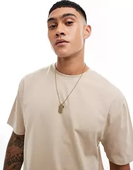 ASOS DESIGN – Essential – бежевая футболка свободного кроя