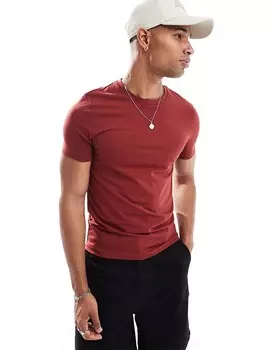ASOS DESIGN – Essential – бордовая футболка подчеркивающего фигуру кроя